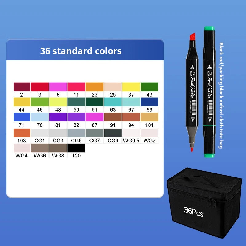 24-80 Colors Double Headed Oily Art Marker Pen Set for Draw Sketching Oily Tip Based Markers Graffiti Manga School Art Supplies