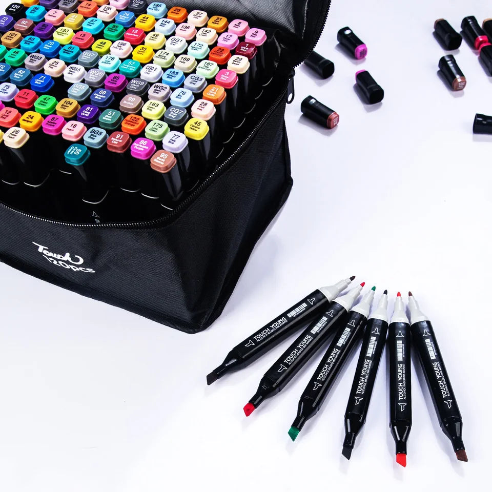 24-80 Colors Double Headed Oily Art Marker Pen Set for Draw Sketching Oily Tip Based Markers Graffiti Manga School Art Supplies