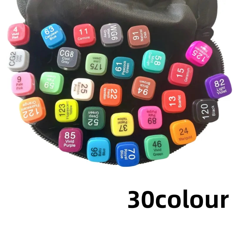 24-80 Colors Double Headed Oily Art Marker Pen Set for Draw Sketching Oily Tip Based Markers Graffiti Manga School Art Supplies