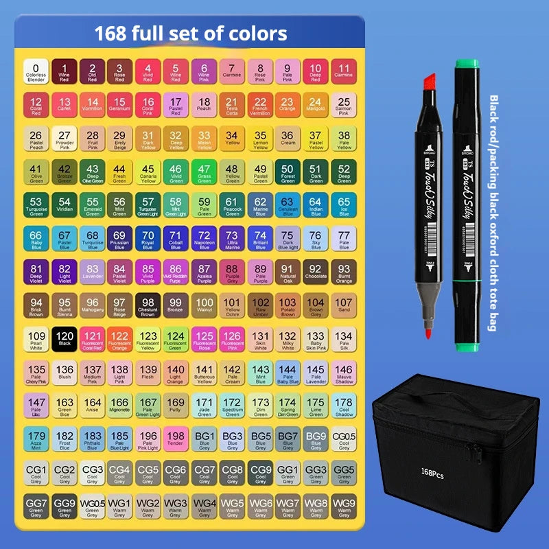 24-80 Colors Double Headed Oily Art Marker Pen Set for Draw Sketching Oily Tip Based Markers Graffiti Manga School Art Supplies