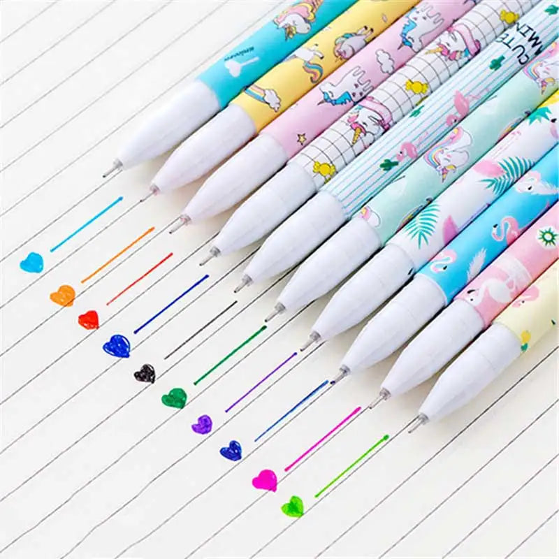 10 Pcs/Set Cute Color Pen Flower Animal Starry Star Sweet Flora Colored Gel Pen 0.5mm pens for school Kawaii Korean Stationary