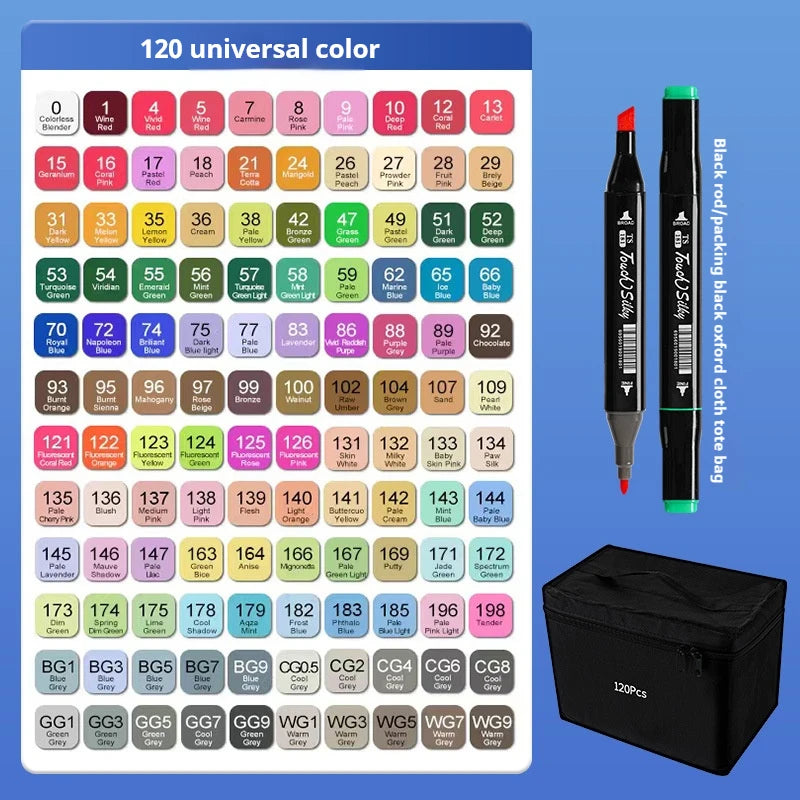 24-80 Colors Double Headed Oily Art Marker Pen Set for Draw Sketching Oily Tip Based Markers Graffiti Manga School Art Supplies