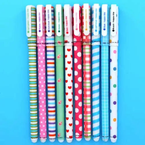 10 Pcs/Set Cute Color Pen Flower Animal Starry Star Sweet Flora Colored Gel Pen 0.5mm pens for school Kawaii Korean Stationary